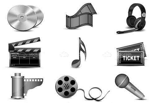 Film and Music Icon Set